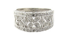 14 Karat White Gold Diamond Wedding Band Size 6.25 4816