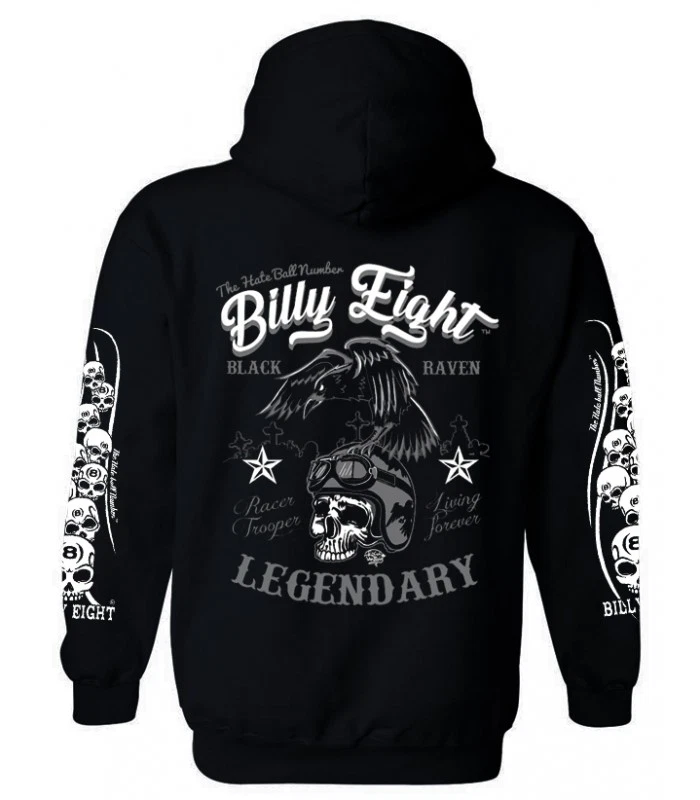Billy Eight Black Raven Zip Zip Hoodie