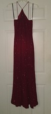 Blondie Nites red long glitter halter neck dress Size 9 Junior 