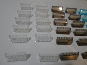 Lot x 30 Lego 4176 Windscreen 2x6x2 Transparent Trans-Clear-black-blue