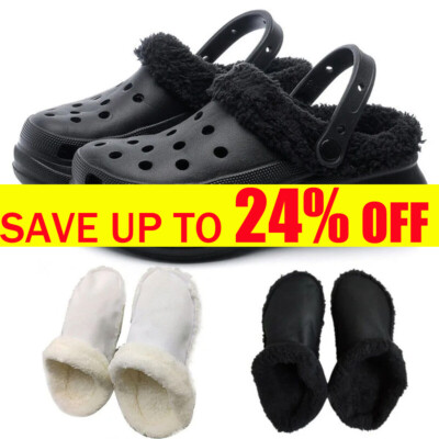 Unisex Replacement Fur Insoles Liners Furry Inserts For Crocs Shoes Clogs  Warm UK