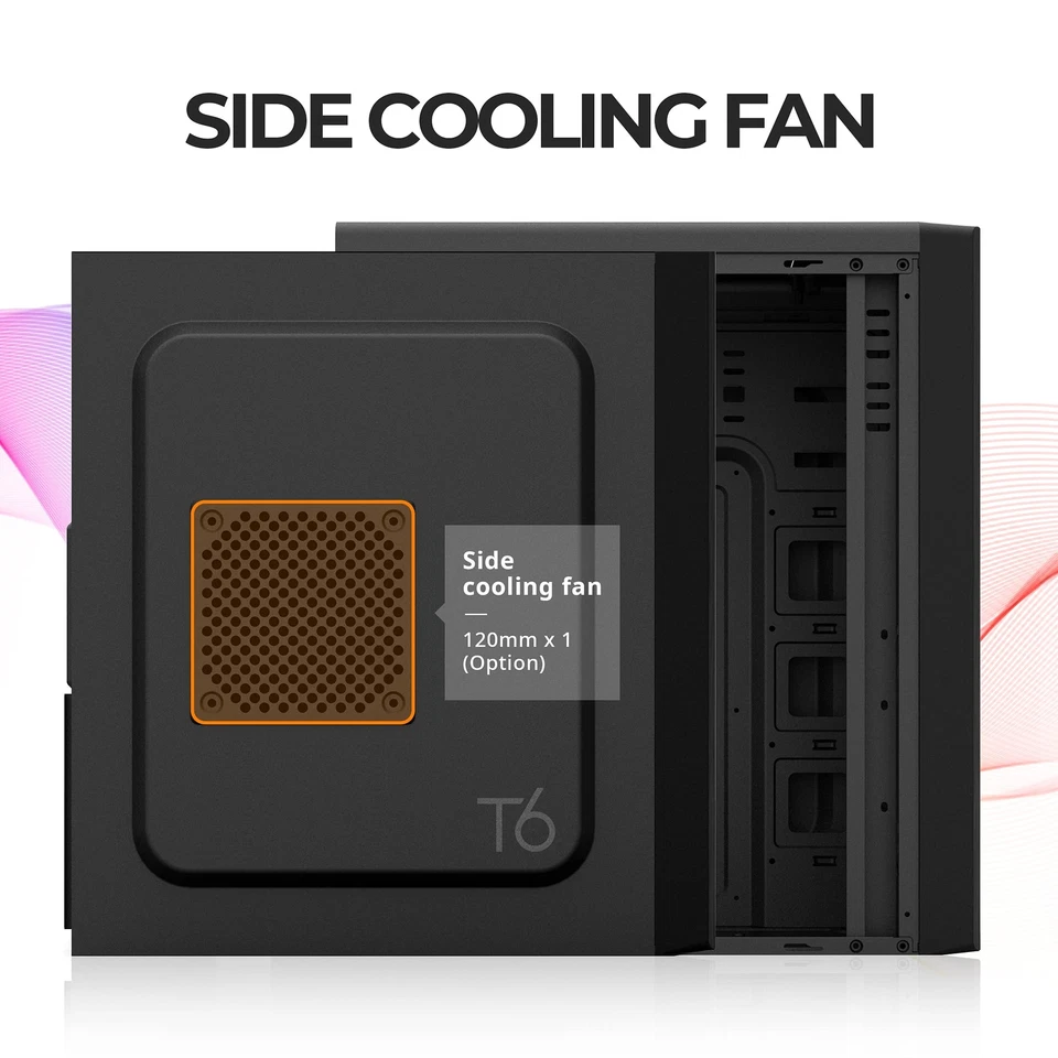 T6 ATX Mid Tower Computer PC Case, Pre-Installed 120mm Fan, 5.25 ODD, USB 3.0... - Image 3 of 4