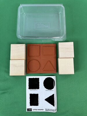 Stampin Up LITTLE SHAPES Set of 4 Rubber Stamps Circle-Square-Triangle-Rectangle