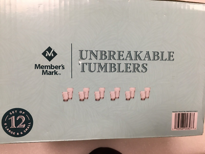 Member's Mark 12pc Tritan Tumbler Set- Working Man Clear