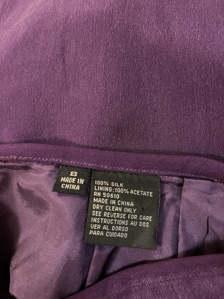 Falda lápiz Kasper vintage 100 % seda púrpura trabajo de negocios profesional talla 8 Foto 4 de 4