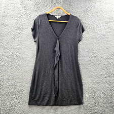 Veronika Womens Shift Dress Size M Charcoal Grey Stretch Knit Short Sleeve