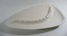 Vintage Large 13 x 7 Rare Mid Century Retro Ashtray Ceramic White