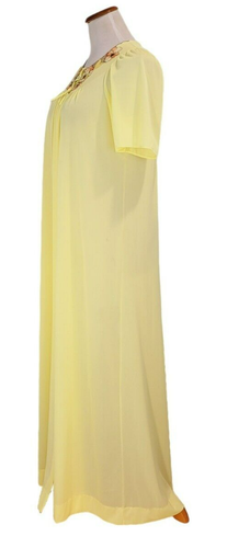 Vestido de casa vintage años 60 Aristocraft ILGWU amarillo años 60 cuello bordado - Imagen 6 de 22