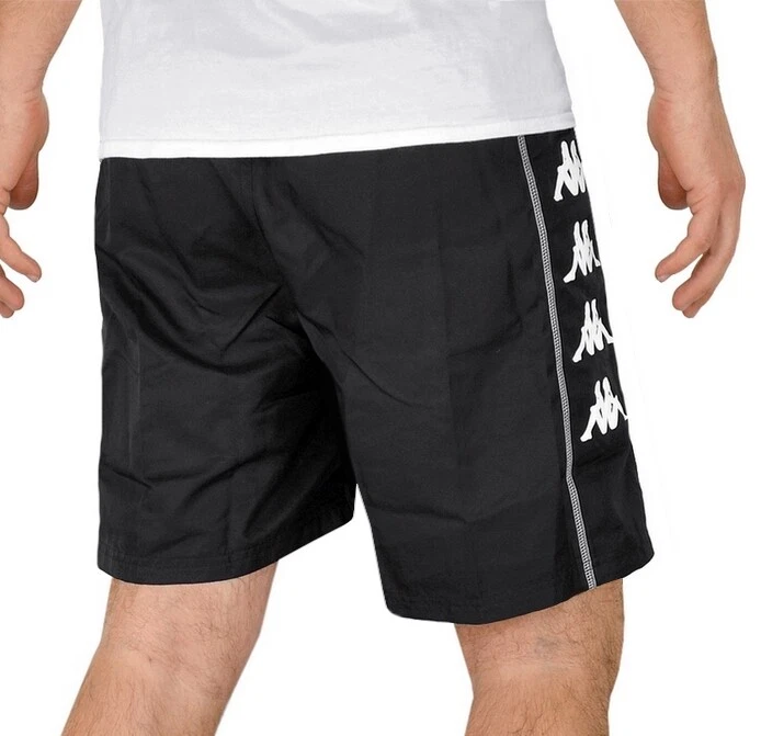 Kappa Herren Sport Shorts Badehose Hose Bermuda Logo schwarz/weiß XL eBay