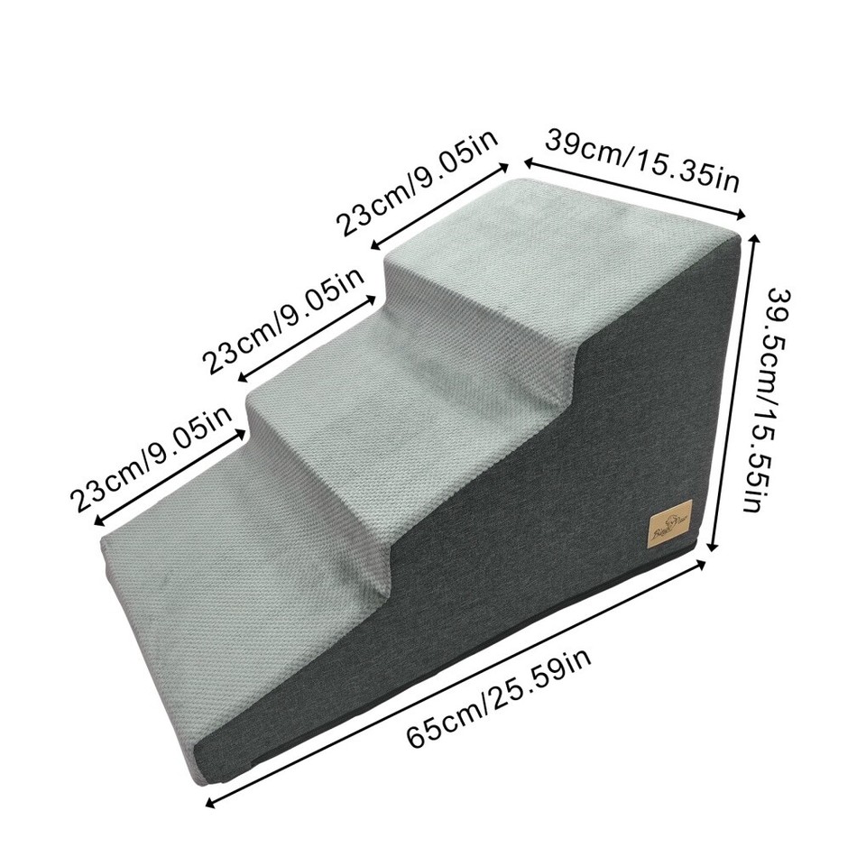 4-Tier Foam Dog Ramp Non-Slip Dog Steps Soft Pet Stairs Ladder for High ...