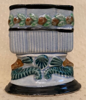 Vintage Table Top Tobacco Cigarette Holder Match Japan Shell Animal Fish  Figure