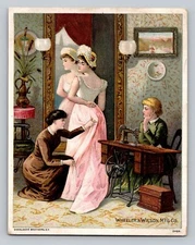 Wheeler Wilson Sewing Machine J Laudermilch Seamstress Fitting Dress P263