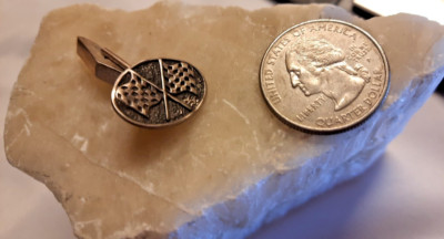 vintage sterling silver Corvette Flags replacement cuff link single