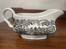 MYOTT the Hunter Gravy Boat Hand Engraved Permanent Color. Made In England. READ