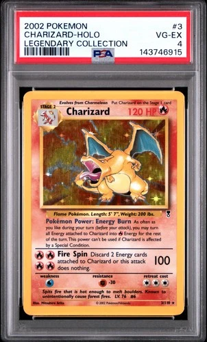 2002 POKEMON LEGENDARY COLLECTION #3 CHARIZARD-HOLO PSA 4