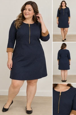 Vestido COS Azul Marino Algodón Línea A - Talla L - Imagen 1 de 4