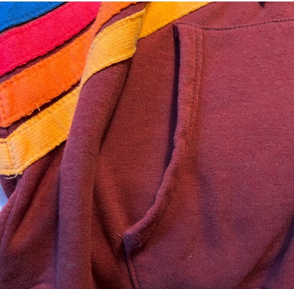 AVIATOR NATION Sudadera con Capucha con Cremallera Unisex Arco Iris Granate Rayas Sudadera Lg Foto 3 de 3