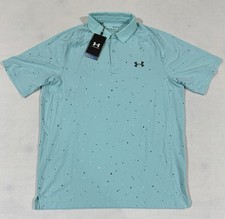Under Armour UA Iso-Chill Printed Polo Golf Shirt Blue Mens Med. 1383159-361 80