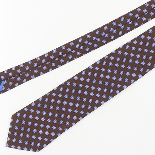 Joseph Turner Men's Brown Floral Silk Tie - Picture 4 of 12