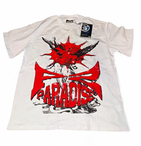 Hellstar Bigger Than Satan Path to Paradise Graphic T-Shirt White Men’s M