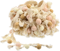 2 Pom Pom Ball Fransenborte, Band NäHen Diy BastelzubehöR FüR VorhäNge, Kleidung