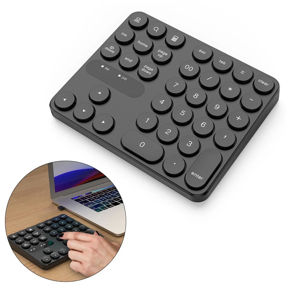 Wireless Numeric Keypad 35 Keys Lightweight Accessory for Desktop Setup - Image 4 of 4