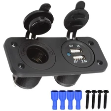 5V USB Car Cigarette Lighter Socket Splitter Charger Power Adapter Blue Light H