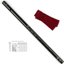 Japanese Shinobue Flute Handmade Bamboo Flute Musical Instrument Black 8Hon 