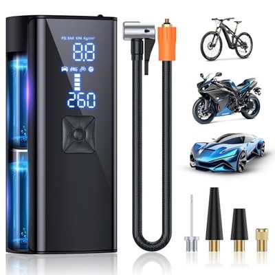 ILTIDE TIRE INFLATOR PORTABLE AIR COMPRESSOR 150PSI 25000mAh - BLACK