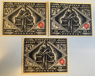 05 14 Osterfeld 50 75 100 Pfennig 15.12.1921 Erh.: UNC XF