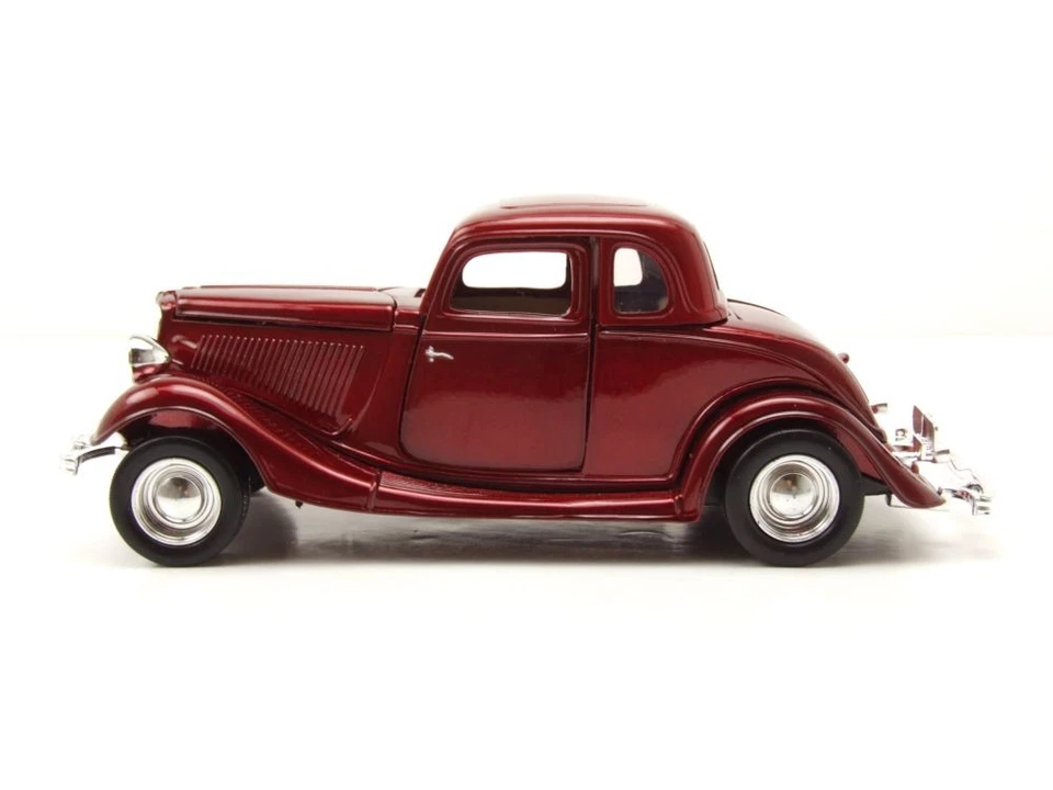 Ford Coupè Hardtop 1934 Rosso Modellino Auto 1:24 MotorMax - Immagine 3 di 4