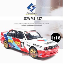 Solido 1/18 1986 BMW M3 E30 KAWAMOTO JTCC 27# Diecast Model Car Birthday White