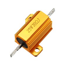 25W 30 Ohm 5 Aluminum Housing Resistor Screw Chassis Load Gold Tone