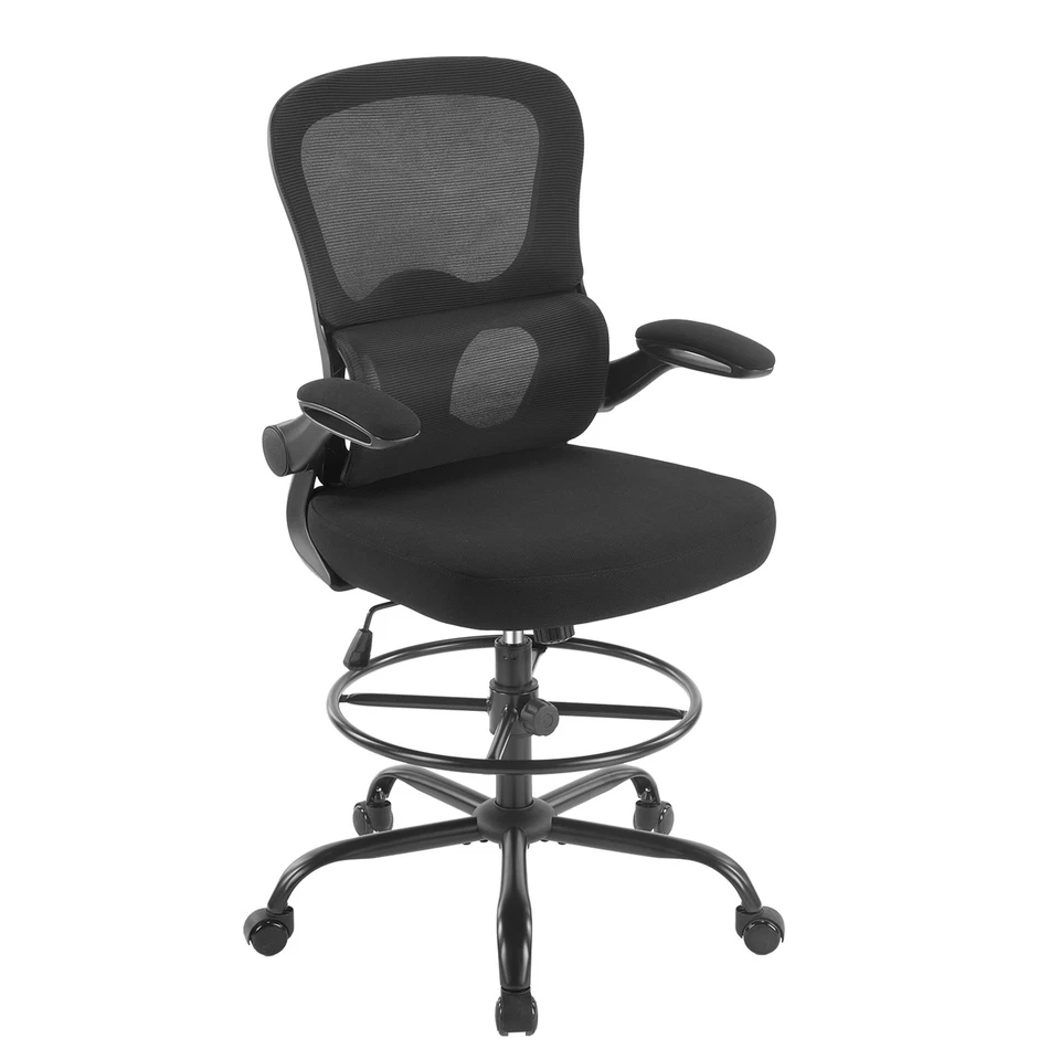Drafting Chair Tall Office Chair W/ 3D Armrest for Standing Desk Mesh Ergonomic