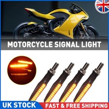 4x Flowing LED Motorcycle Turn Signals Light Blinker Indicator Tail Lights Amber