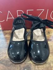 Capezio Tap Shoes Girls Toddler 8.5M Tyvette Jr Black Patent- Lightly used