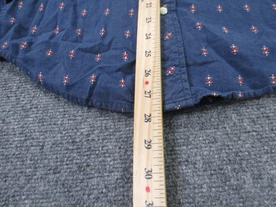 Salt Valley 衬衫男式 XS 蓝色印花西部珍珠 Snap 牛仔 Rodeo 经典 — 第 4/4 张图片