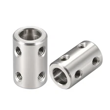 2PACK 8mm to 8mm Bore Shaft Coupling Rigid Coupler Connector Silver