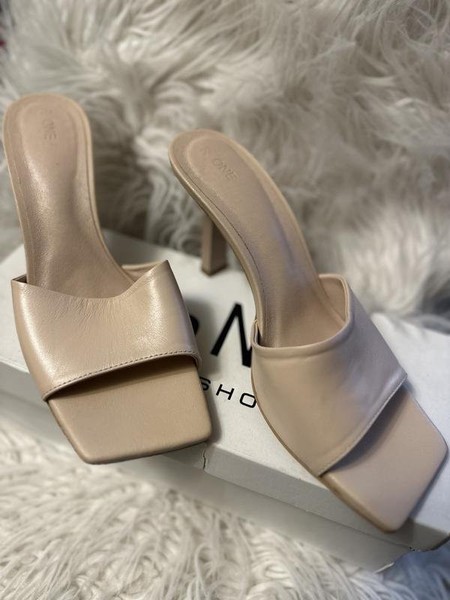 Women Creative Mules Beige Leather 39
