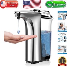 Elegant Touchless Automatic Soap Dispenser - 17oz with Adjustable Levels, Silver