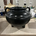 VTG Ransbottom Pottery Cauldron Jardiniere R.R.P. Co. Footed Roseville USA