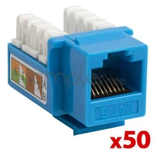 Cat6 Punch Down Keystone Jack RJ45 CAT6 Blue Lot of 50 NEW