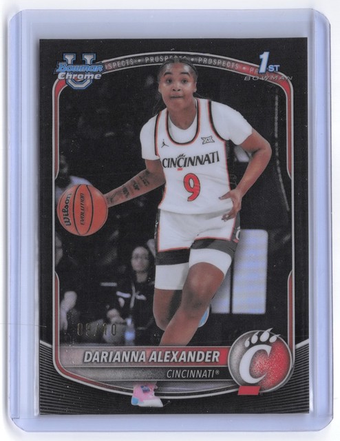 Darianna Alexander 2025-26 Bowman Chrome 1st Black Refractor #9/10 Jersey Match