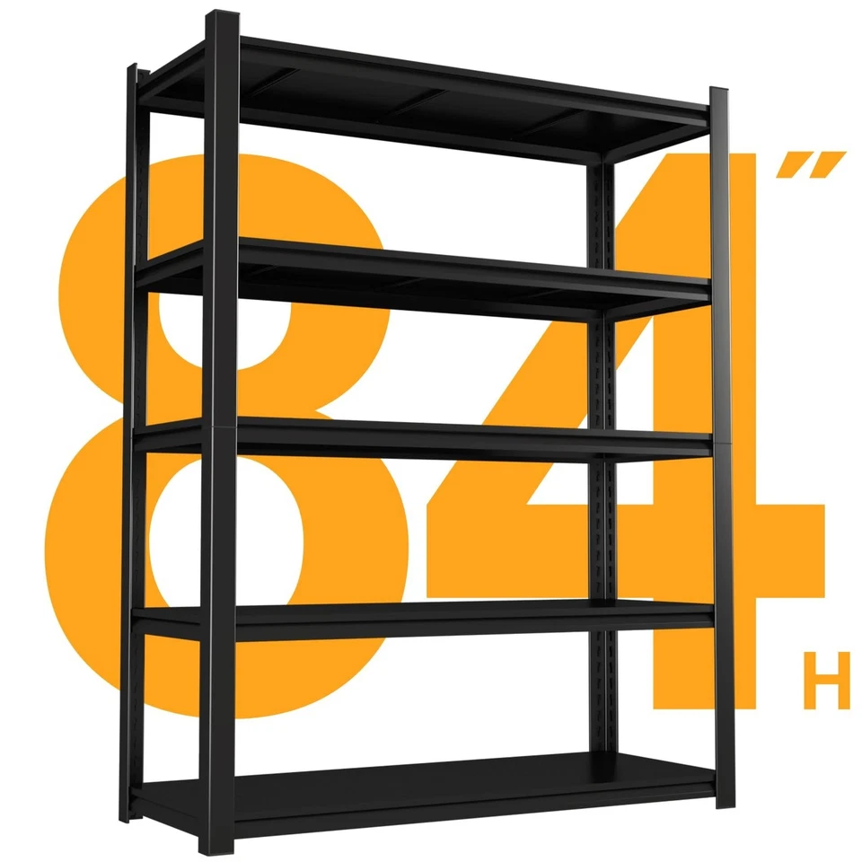 MARCREE 84'' Garage Shelving 3500LBS MetalHeavy Duty Garage Shelving 5 Tier Metal Shelf