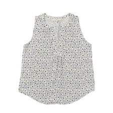 Loft Women's Size S Basic Sleeveless Pink Floral Polyester V-Neck Regular