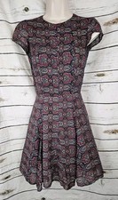 Reformation Medallion Print Mini Dress XS Fit & Flare Viscose Boho Jewel Tone