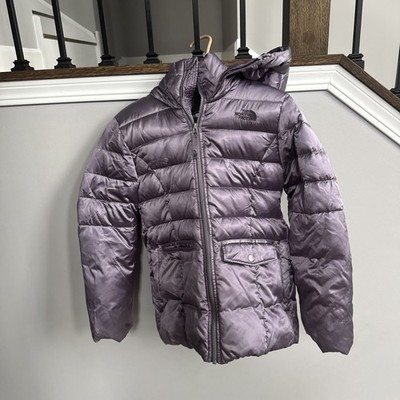 The North Face Girls L 14/16 Purple Goose Down Puffer Jacket Hooded Winter Coat