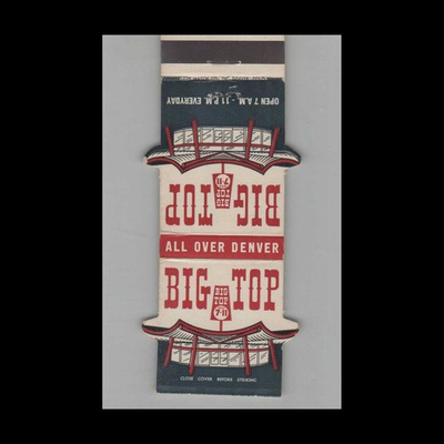 #ad Matchbook Cover Big Top Market Open 7 11 $14.95
