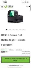 Viridian RFX15 Green Dot Reflex Sight, 3 MOA, Shield Mounting, Handgun Sight ...