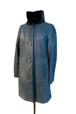 Christ Nappa Shearling Jacket Coat UK  36 UK 10 12 Fur Collar Butter Soft